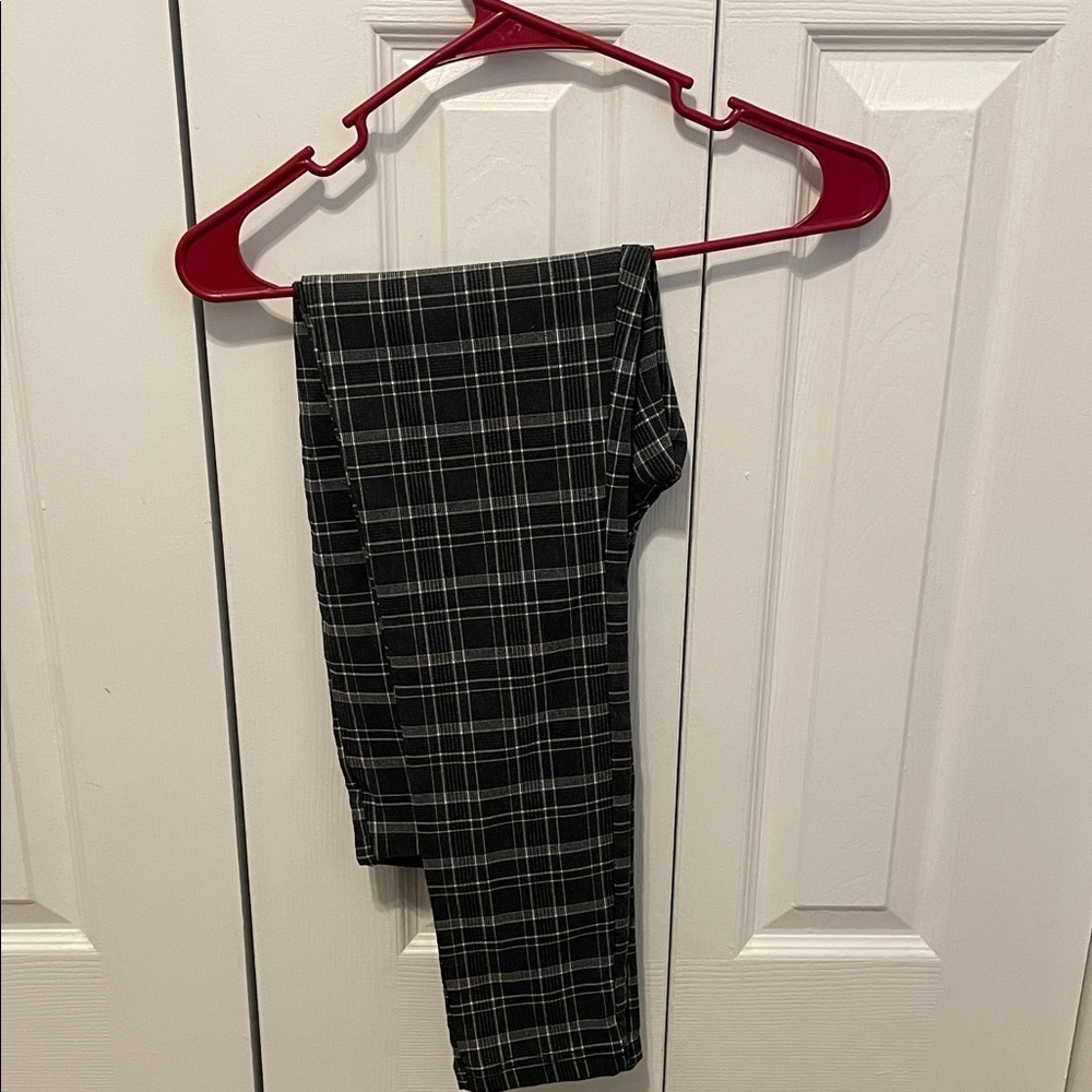 Calvin Klein Black and White Checkered Trousers
